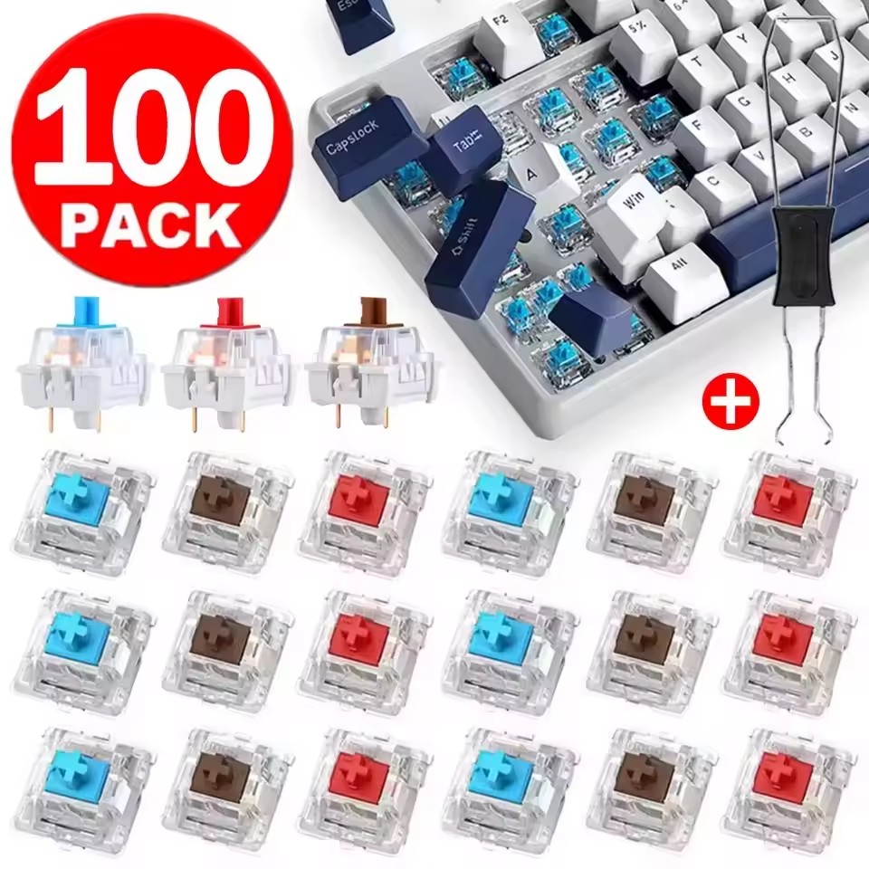 Gaming Keyboard Mechanical - 10-30Pcs 3 Pin Blue Red Brown