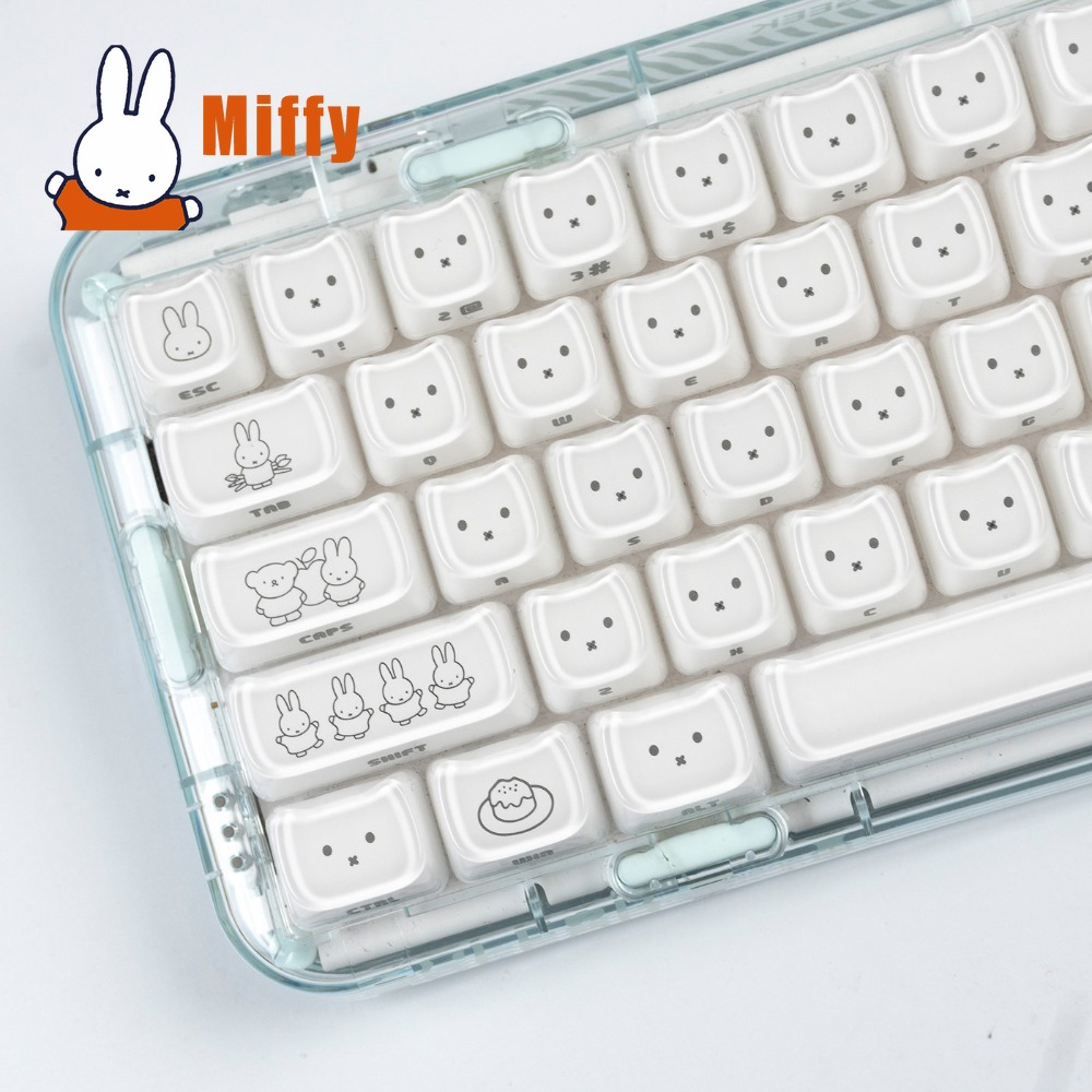 Kawaii Miffy Keycaps Cute Rabb - Gaming Keyboard Esports 评论和价格