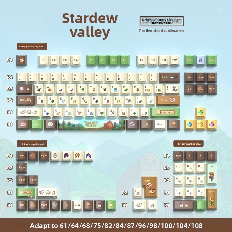 112PCS Stardew Valley Custom M - Gaming Keyboard Mechanical 评论和价格
