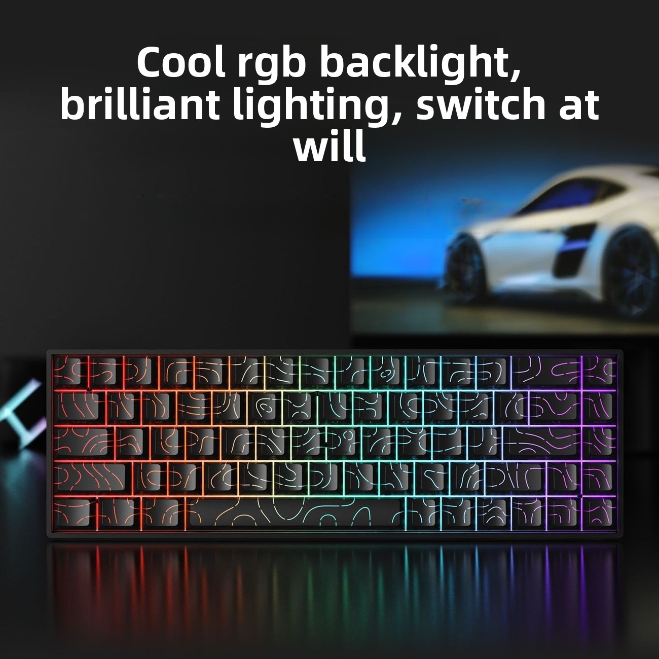 Teclado 60% Wireless Bluetooth - Keyboard Gaming Blue Switch 评论和价格