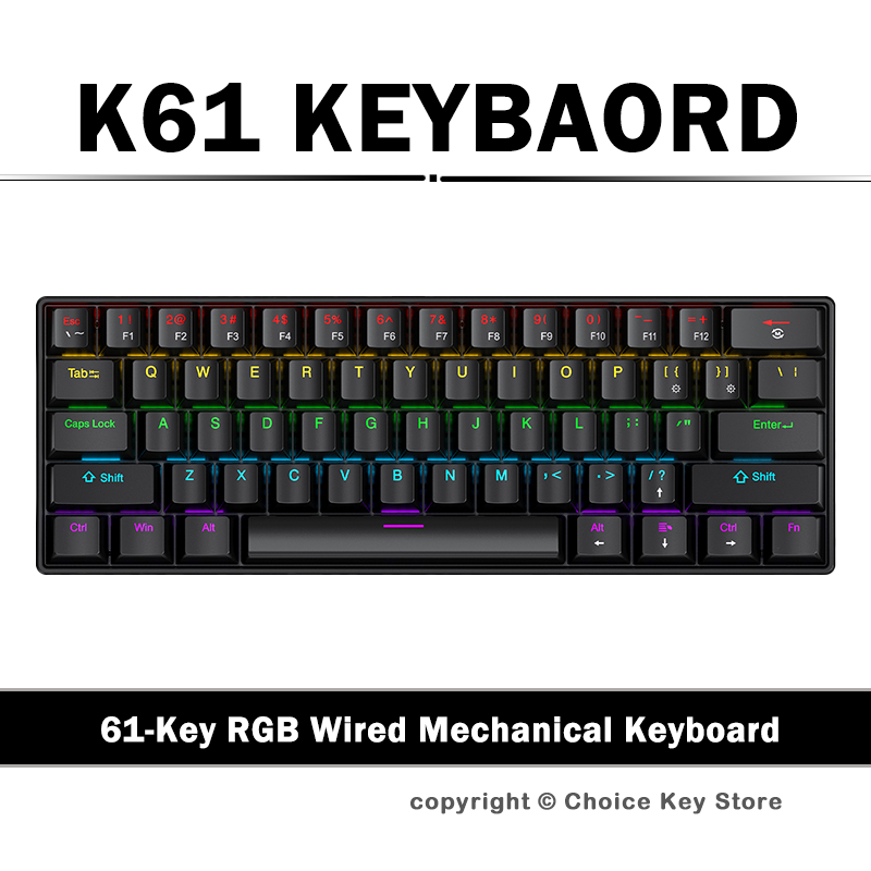 APAYADO K61 Wired Mechanical G - Keyboard Gaming Blue Switch 评论和价格