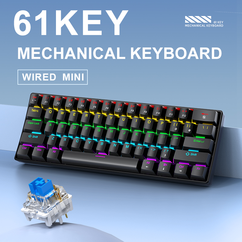 APAYADO K61 Wired Mechanical G - Keyboard Gaming Blue Switch 评论和价格