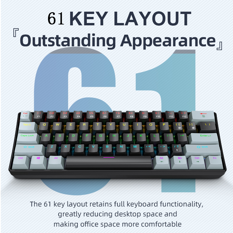 APAYADO K61 Wired Mechanical G - Keyboard Gaming Blue Switch 评论和价格