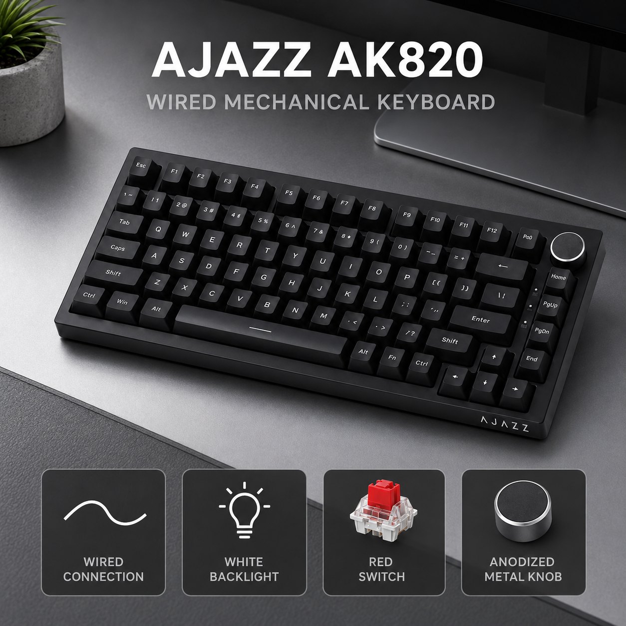 AJAZZ AK820 and AK820PRO Mecha - Gaming Keyboard Budget 评论和价格
