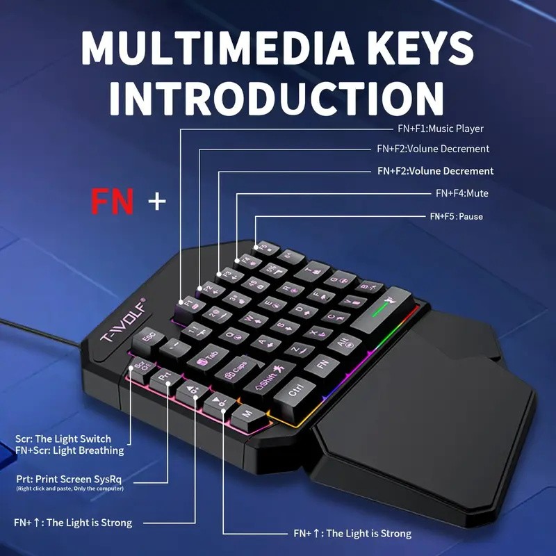 FocusOnPC TF900 2-in-1 Mobile  - Gaming Keyboard 1 Hand 评论和价格