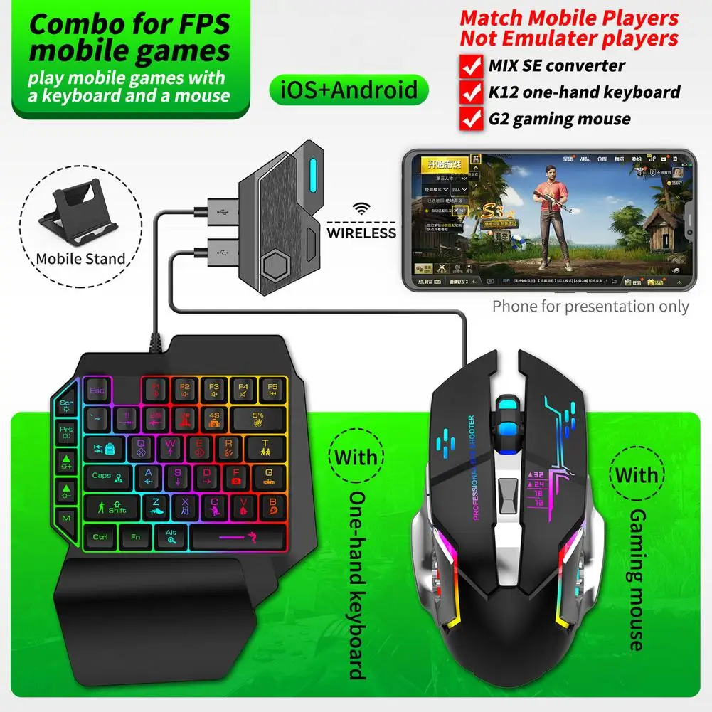 New Mobile Game Converter Keyb - Gaming Keyboard Mouse And Headset Combo 评论和价格