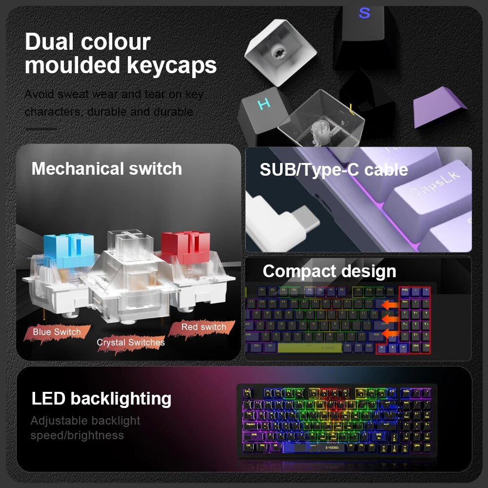 E-YOOSO Z94 USB Mechanical Gam - Gaming Keyboard Budget 评论和价格