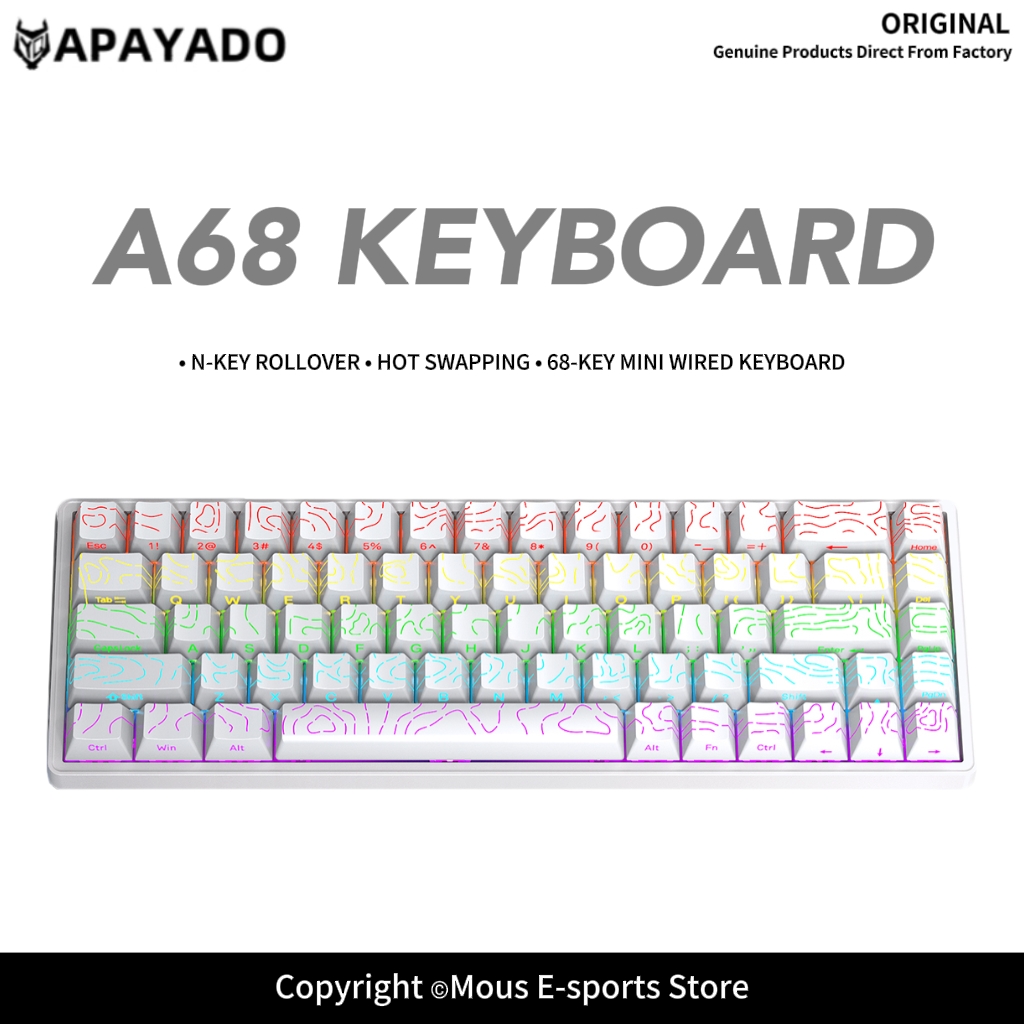 APAYADO A68 Wired Mechanical K - Gaming Keyboard Budget 评论和价格