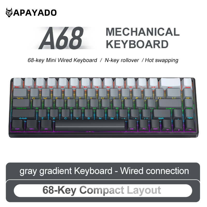 APAYADO A68 Wired Mechanical K - Gaming Keyboard Budget 评论和价格